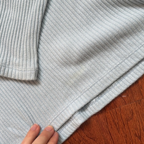 ✨ LETT Blue Ribbed Cotton Lounge Set — Sweatshirt & Joggers — Size Small ✨ - Picture 6 of 7